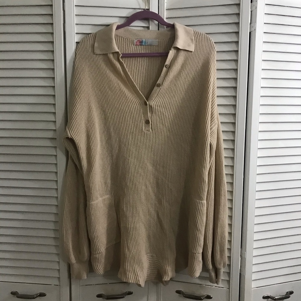 FB Beach Small Bodysuit Sweater Tan